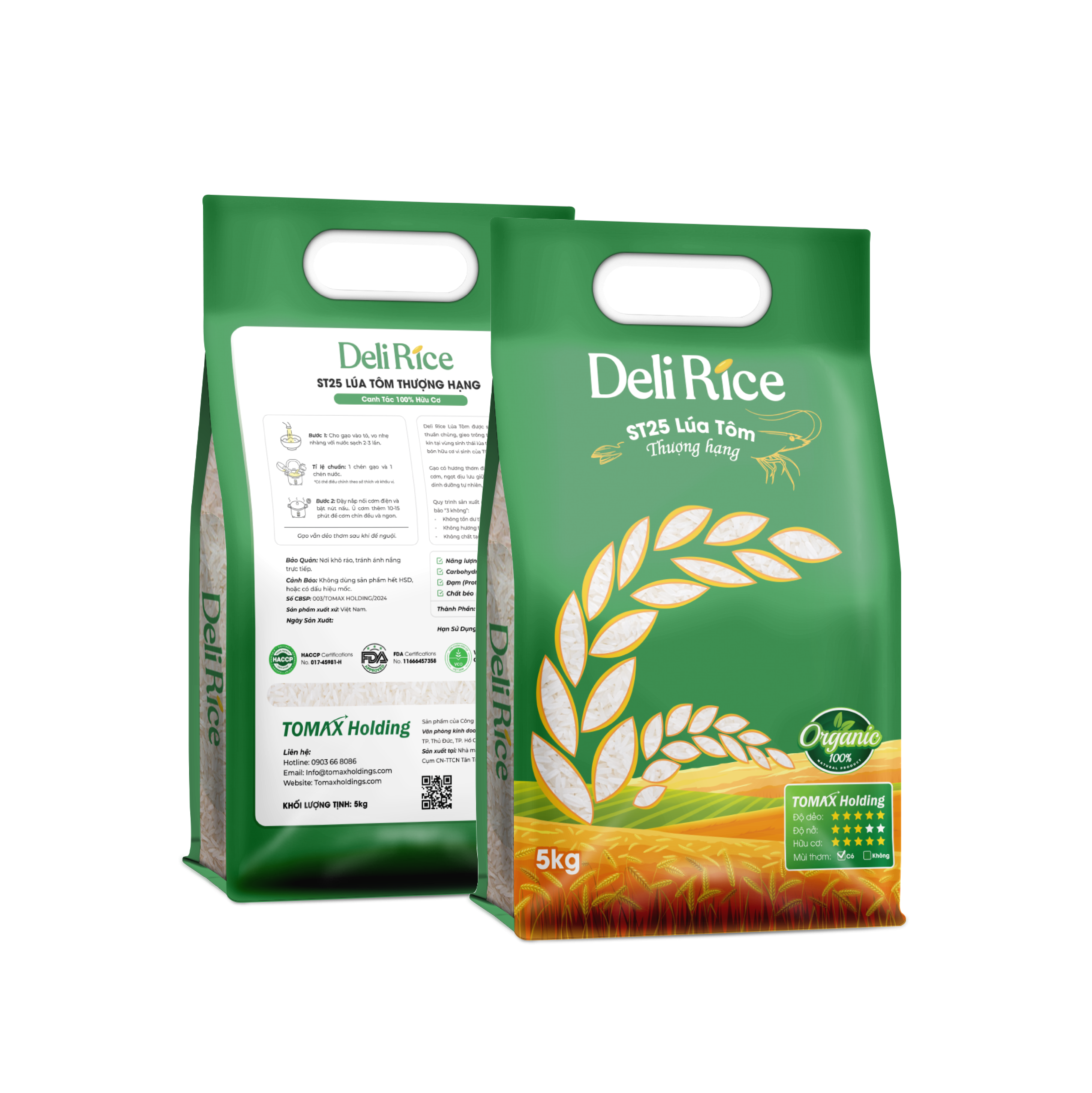Gạo ST25 Lúa Tôm Hữu Cơ – Túi 5kg