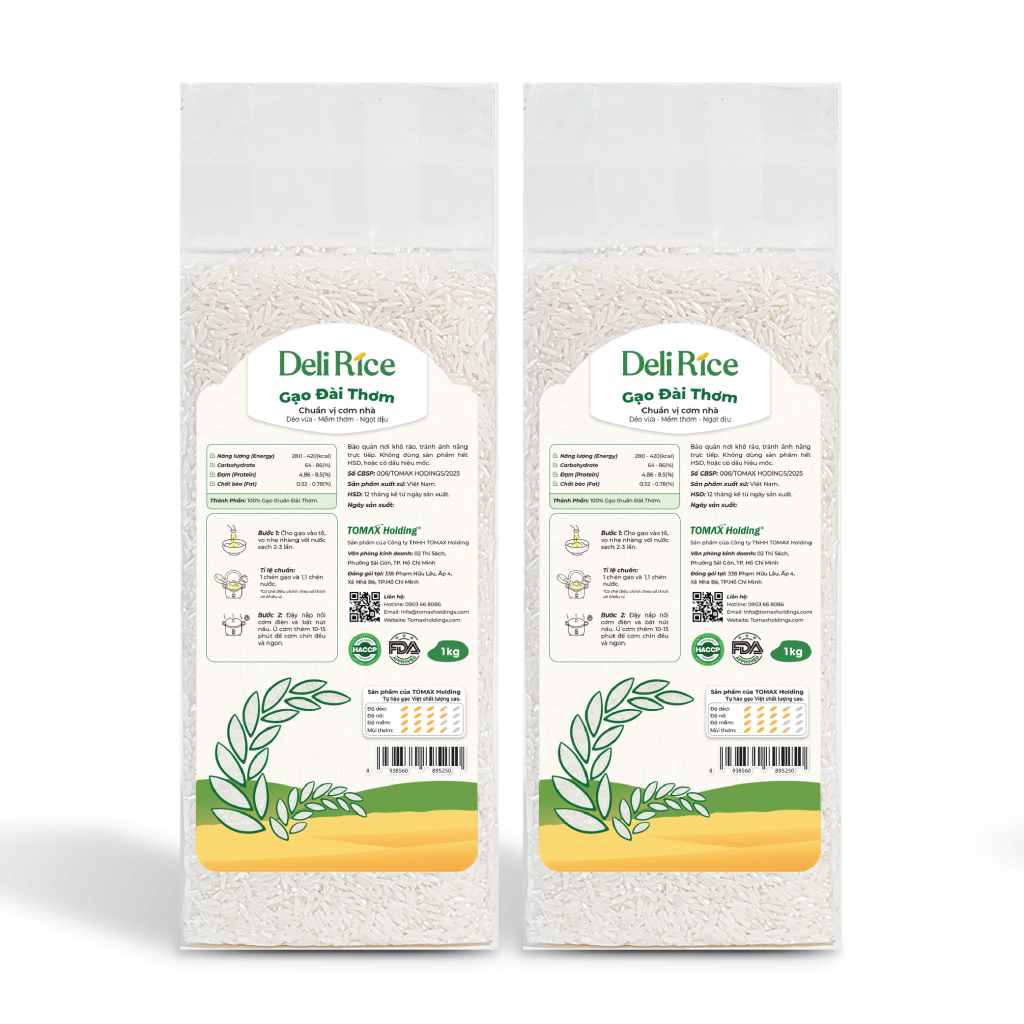 Combo 2 túi Gạo Deli Rice Đài Thơm 1kg