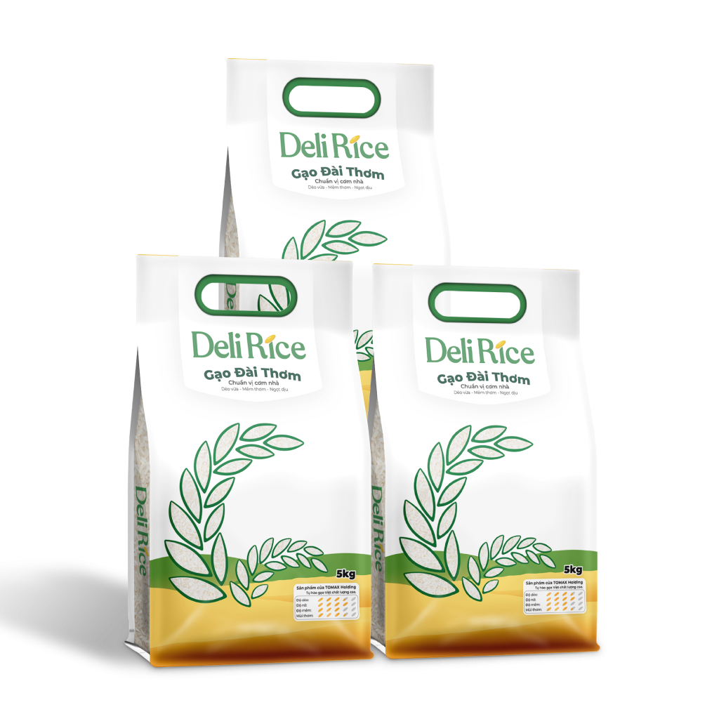 Combo 3 túi Gạo Deli Rice Gạo Đài Thơm 5kg