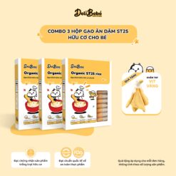 Combo 3 Hộp Gạo Ăn Dặm ST25 Hữu Cơ Deli Bebé